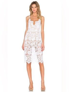 For Love & Lemons White Lace Gianna Dress NWT Sz Lg